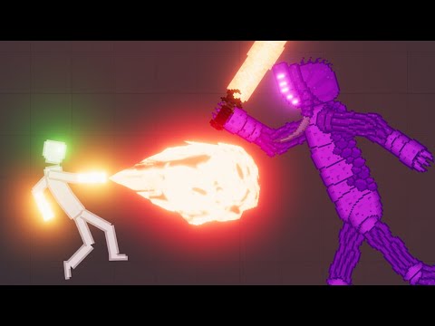 The Super Human vs Purple Monster Behemoth with Powerful Fist - People Playground