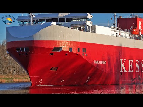 BIG VEHICLE CARRIER on the KIEL CANAL - 4K SHIPSPOTTING GERMANY March 2022