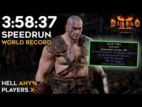 WORLD'S FIRST SUB 4 HOUR HELL BARBARIAN SPEEDRUN | WORLD RECORD | 3:58:37 | DIABLO 2 RESURRECTED