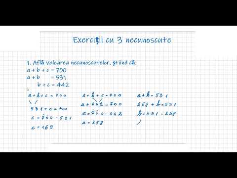 Exerciții cu 3 necunoscute