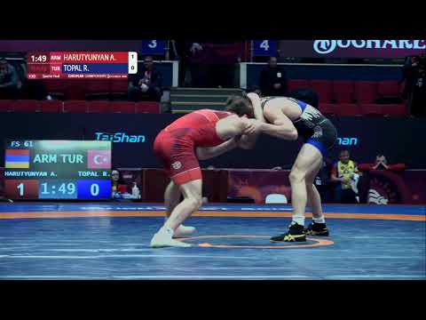 1/4 FS - 61 kg: A. HARUTYUNYAN (ARM) v. R. TOPAL (TUR)