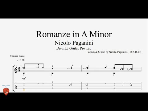 Niccolò Paganini - Romance in A Minor - Guitar Tabs