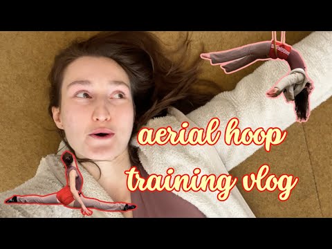 aerial hoop training vlog | loads of stretching and dabbling in dynamics