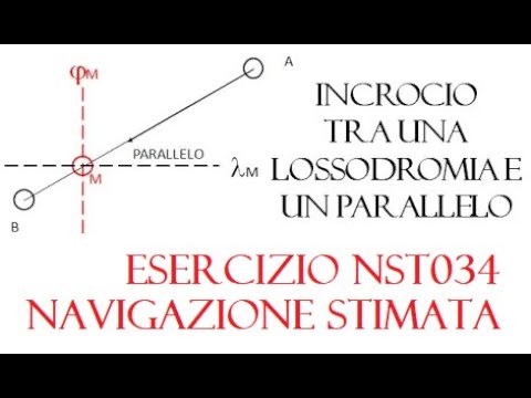 NST034 - Incrocio tra una lossodromia BREVI DISTANZE ed un PARALLELO - 3° Problema delle CORRENTI