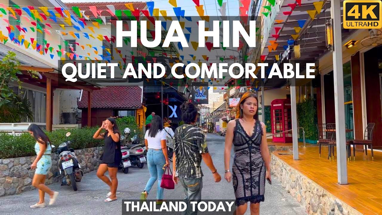 Immersive street-level walking tour through Hua Hin, Thailand, showcasing authentic urban landscapes, local architecture, and the vibrant atmosphere of the city's neighborhoods