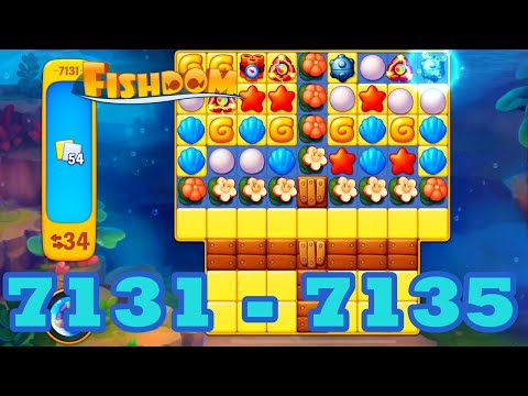 Fishdom Level 7131 - 7135 HD Walkthrough | 3 match puzzle | gameplay | android | 7132 | 7133 | 7134