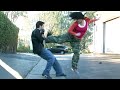 Taekwondo Girl vs Boxing Guy Street Fight Scene ...