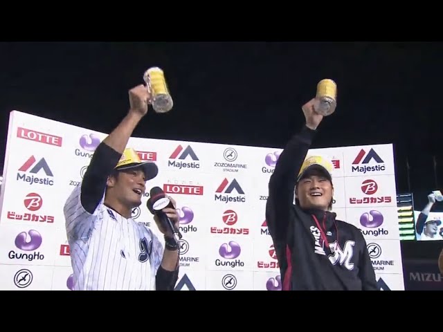 マリーンズ・伊志嶺選手・有吉投手ヒーローインタビュー 2017/7/18 M-Bs