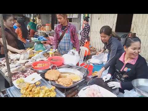 Cambodian Food On Street  - Amazing Evening Street Food At Market - Olympich Market