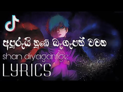 අපූරුයි නුඹේ බැගෑපත් වචන_Shan diyagamge - Riduma|රිදුම (Lyrics)