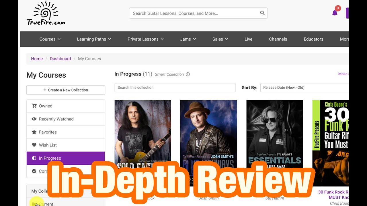 Review and In-depth Look at TrueFire.com Online Guitar & Bass Lessons Site | The Best Guitar Lessons - YouTube