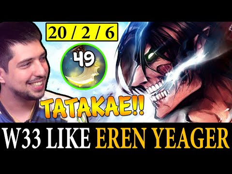 W33 TATAKAE 戦え LIKE EREN YEAGER | Slark Safe Lane | Dota 2 Pro Players Clips