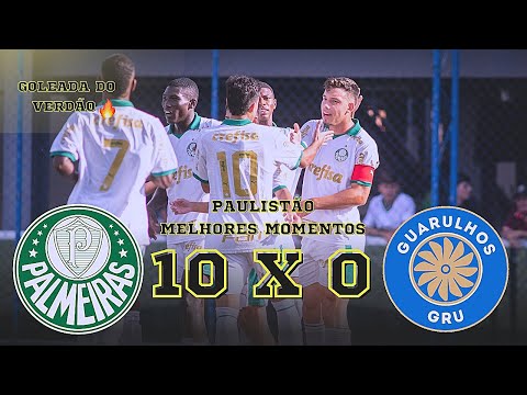 Palmeiras 10 x 0 AD Guarulhos - Melhores Momentos - Paulistão Sub-20 2024