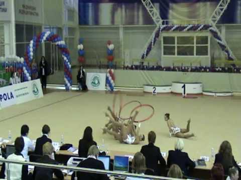 Austrian Team. Groups Seniors 5 Hoops. Final. RG WC St-Petersburg 04.04.2010.mp4