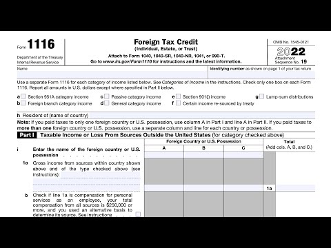 IRS Form 1116 walkthrough (Foreign Tax Credit)