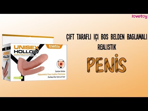 Unısex Çift Taraflı Anal Ve Vajinal İçi Boş Belden Bağlamalı Realistik Dildo