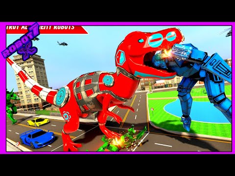 Flying Dino Transform Robot Wars Bike Robot Games Android gameplay