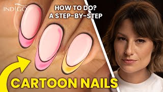 CARTOON NAILS ART - how to do this TRENDY styling？ A beginners tutorial!