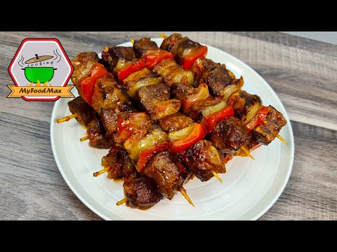 Juicy shashlik braised in a hearty sauce - oven recipe - not a takeaway shashlik