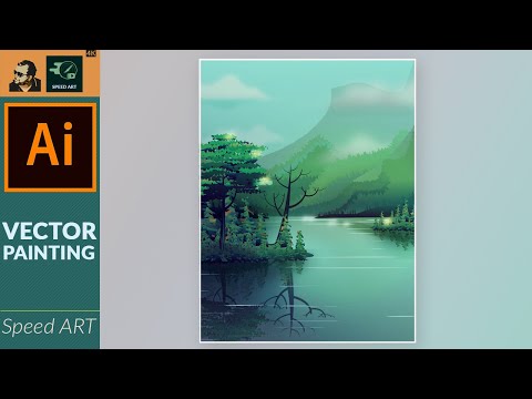 Vector Nature Painting in Adobe Illustrator | Speed Art