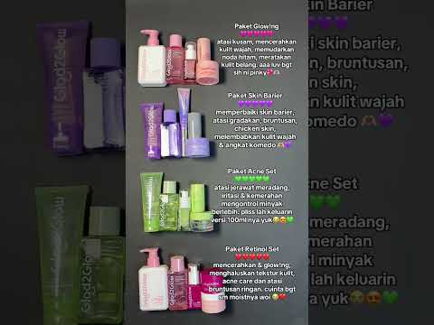 Siapa yang mau kulit glowing? 🌟 Coba deh paket Glad2Glow Skincare, hasilnya bikin wajah cerah dan lembap! 💖