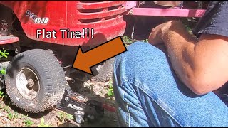 Fixing the front tire on my Craftsman riding mower