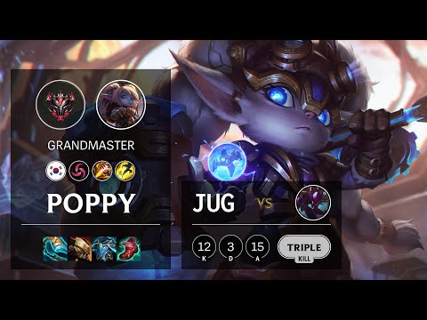 Poppy Jungle vs Kha'Zix - KR Grandmaster Patch 11.6