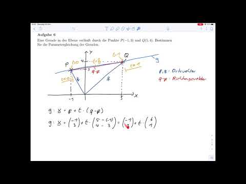Analytische Geometrie – Geradengleichungen in der Ebene – Aufgabe 6 und 7 – Rep. Mathematik 1