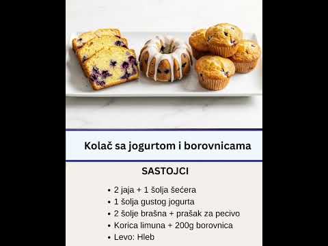 Kolač sa jogurtom i borovnicama