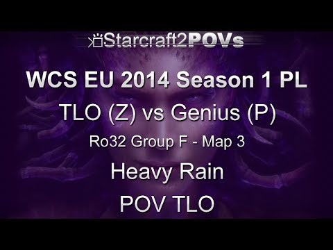 SC2 HotS - WCS EU 2014 S1 PL - TLO vs Genius - Ro32 Group F - Map 3 - Heavy Rain - TLO