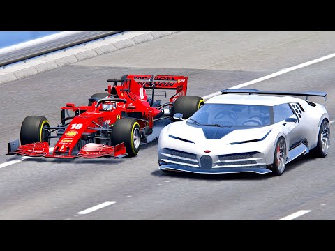 Ferrari F1 2020 vs Bugatti Centodieci - Drag Race
