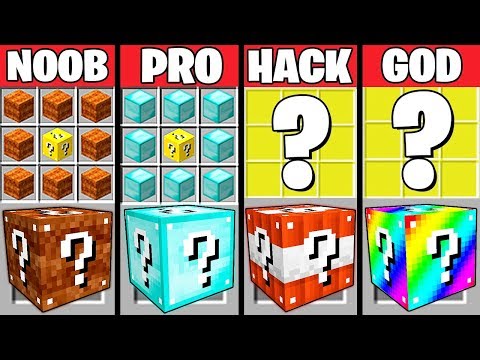 Minecraft Battle: SUPER LUCKY BLOCK CRAFTING CHALLENGE - NOOB vs PRO vs HACKER vs GOD ~ Animation