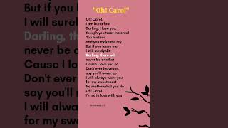 Oh! Carol lyrics (Verse-1) - Neil Sedaka #lyrics #ohcarol #neilsedaka
