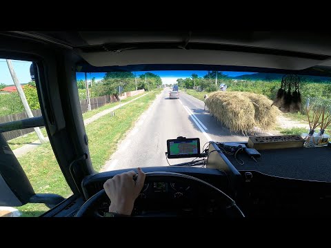 POV truck driving on the crazy roads of Romania