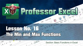 Lesson No. 16 - The Min and Max Functions