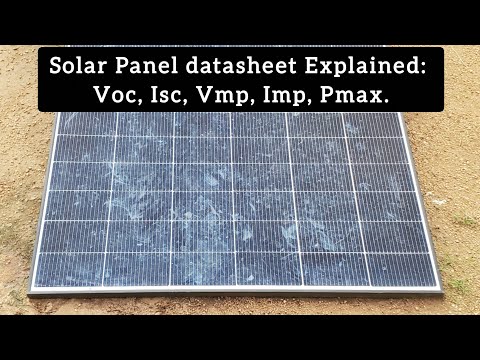 Training on Solar Installation: Solar Panel datasheet Explained (Voc, Isc, Vmp, Imp, Pmax)