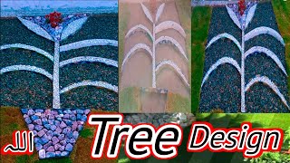 creative garden Design with black 🪨// Beautiful tree 🌴 Design home garden 🏡