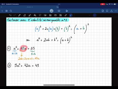 Factoriser en utilisant l’identité remarquable n°1