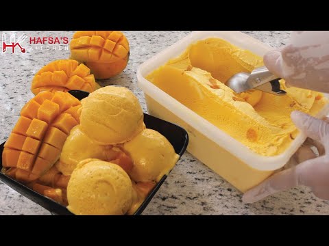 Mango Ice Cream Recipe - Homemade Ice cream (Only 4 Ingredients) | No Eggs | No Ice Cream Machine