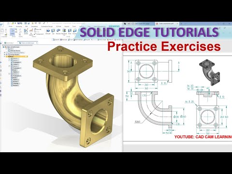 Solid Edge Part Modeling Tutorials #50 | Practice Exercises for Beginners (Design Pipe connection)