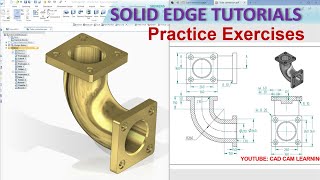 Download the video "Solid Edge Part Modeling Tutorials #50 | Practice Exercises for Beginners (Design Pipe connection)"