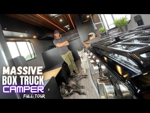 High End Build Out + Rugged LineX Exterior + Biggest Kitchen I've Seen Yet! BOX TRUCK CAMPER
