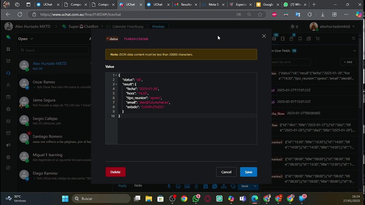 🔴🤖 LiveChatBot #13: Integrando Inteligencia Artifical en los agendamientos del chatbot de WhatsApp