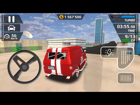 Smash Car Hit - Red Van Driving Simulator Impossible City Stunts Android Gameplay walkthrough