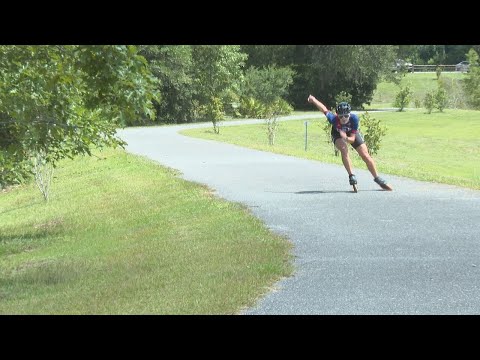 Tallahassee inline speed skater training for World Championships