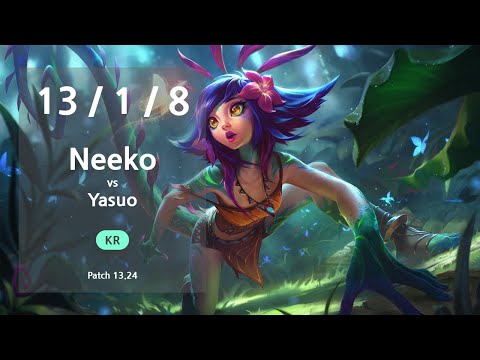 Neeko Mid vs Yasuo - KR Master Patch 13.24