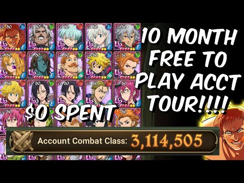 10 Month Global Free To Play Account Tour! - 3 Million Box CC $0 - Seven Deadly Sins: Grand Cross