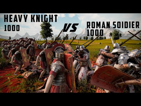 1000 Heavy Knights vs 1000 Roman Soldier | Ultimate Epic Battle Simulator 2