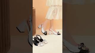 Giày cao gót MWC NUCG- 4420 Cao Gót Nữ Đính Nơ Xinh Xắn Kiểu Dáng Thời Trang Thanh Lịch