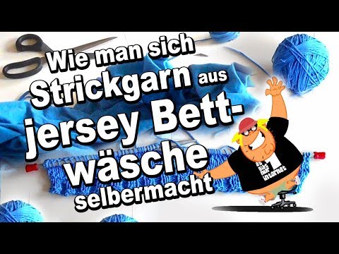 Wie man Strickgarn aus Jersey Bettwäsche herstellt KNIT CLUB Atelier Kaymak